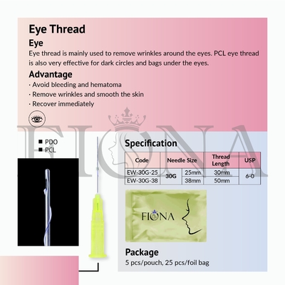 25mm Pdo Pcl absorbierbare Art stumpfer Cannula des Faden-Aufzug-W für Unteraugen-Volumen-Verlust