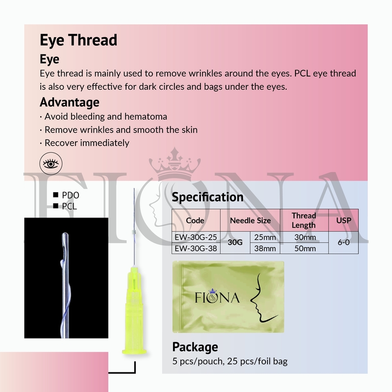 25mm Pdo Pcl absorbierbare Art stumpfer Cannula des Faden-Aufzug-W für Unteraugen-Volumen-Verlust
